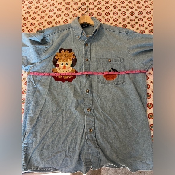 Vintage Scarecrow Jean Button Down Long Sleeve Size Medium - Large - Picture 6 of 6
